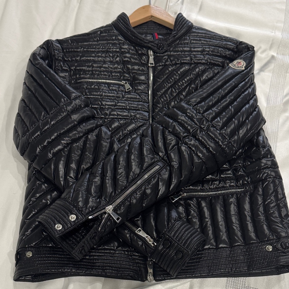 Moncler Shiny Black Puffer Jacket Size 2